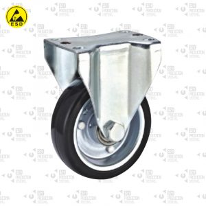 ESD Plate Type Caster, Fixed, No Brake